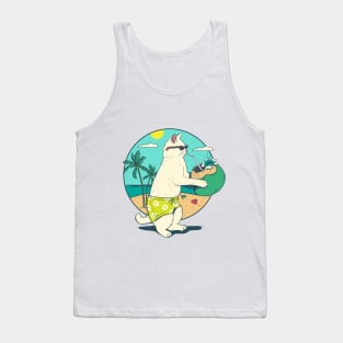 Cat drink coconut Tank Top